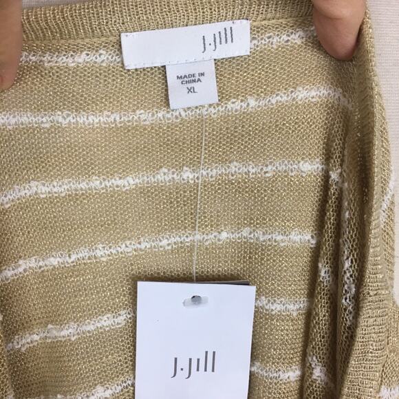 J Jill NWT Tan Summer Weight Long Sleeve V Neck  Sweater XL - Picture 7 of 7